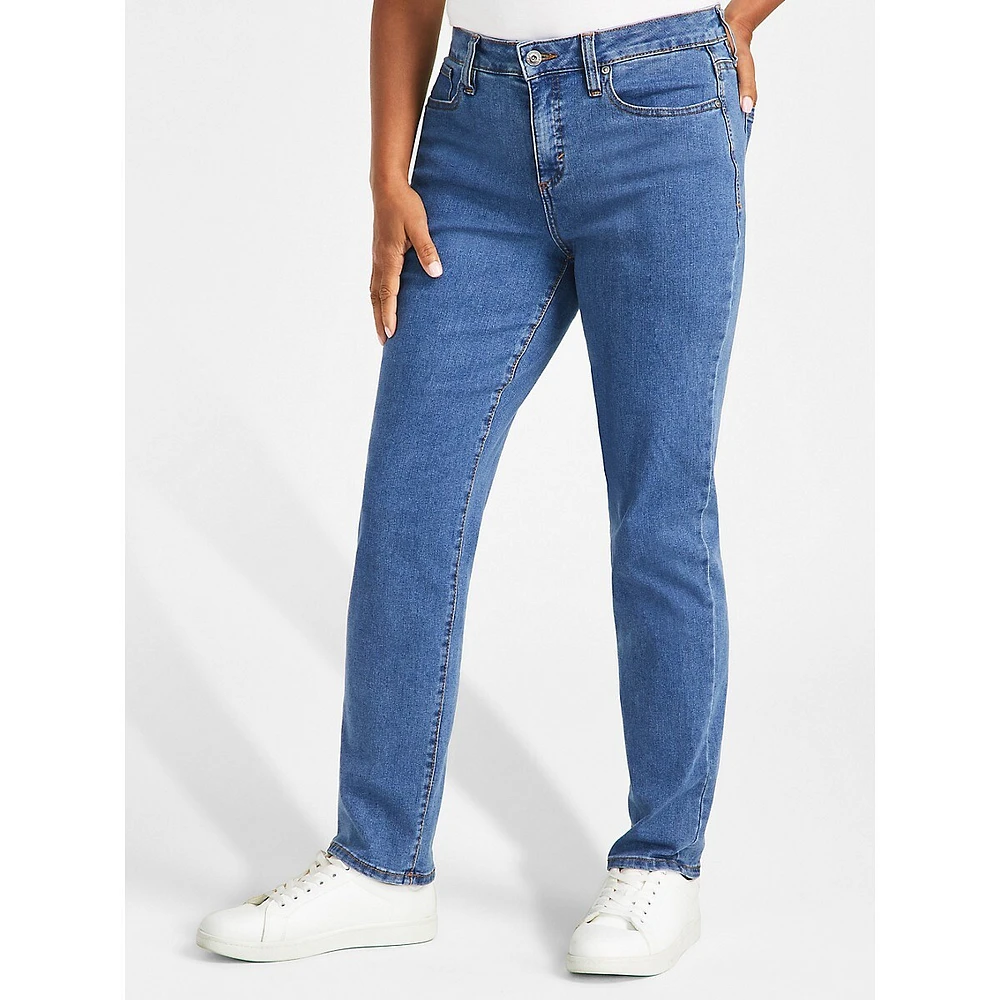 High-Rise Straight-Leg Jeans