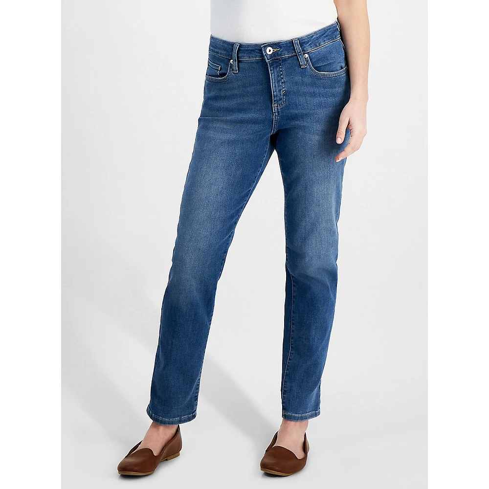 Mid-Rise Stretch Slim-Leg Jeans