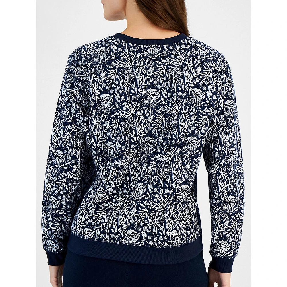 Tulip Dance Print Fleece Sweatshirt