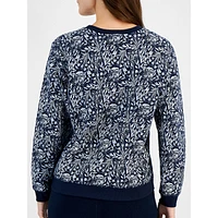 Tulip Dance Print Fleece Sweatshirt