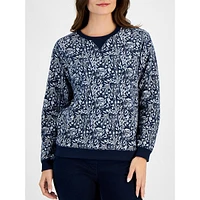 Tulip Dance Print Fleece Sweatshirt