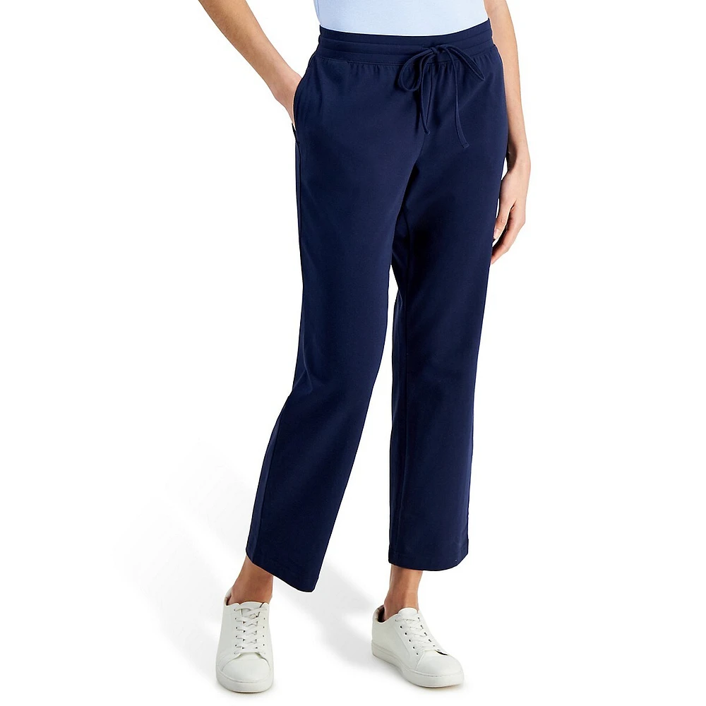 Wide-Leg Drawstring Pants