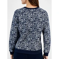 Petite Tulip Dance Print Fleece Sweatshirt