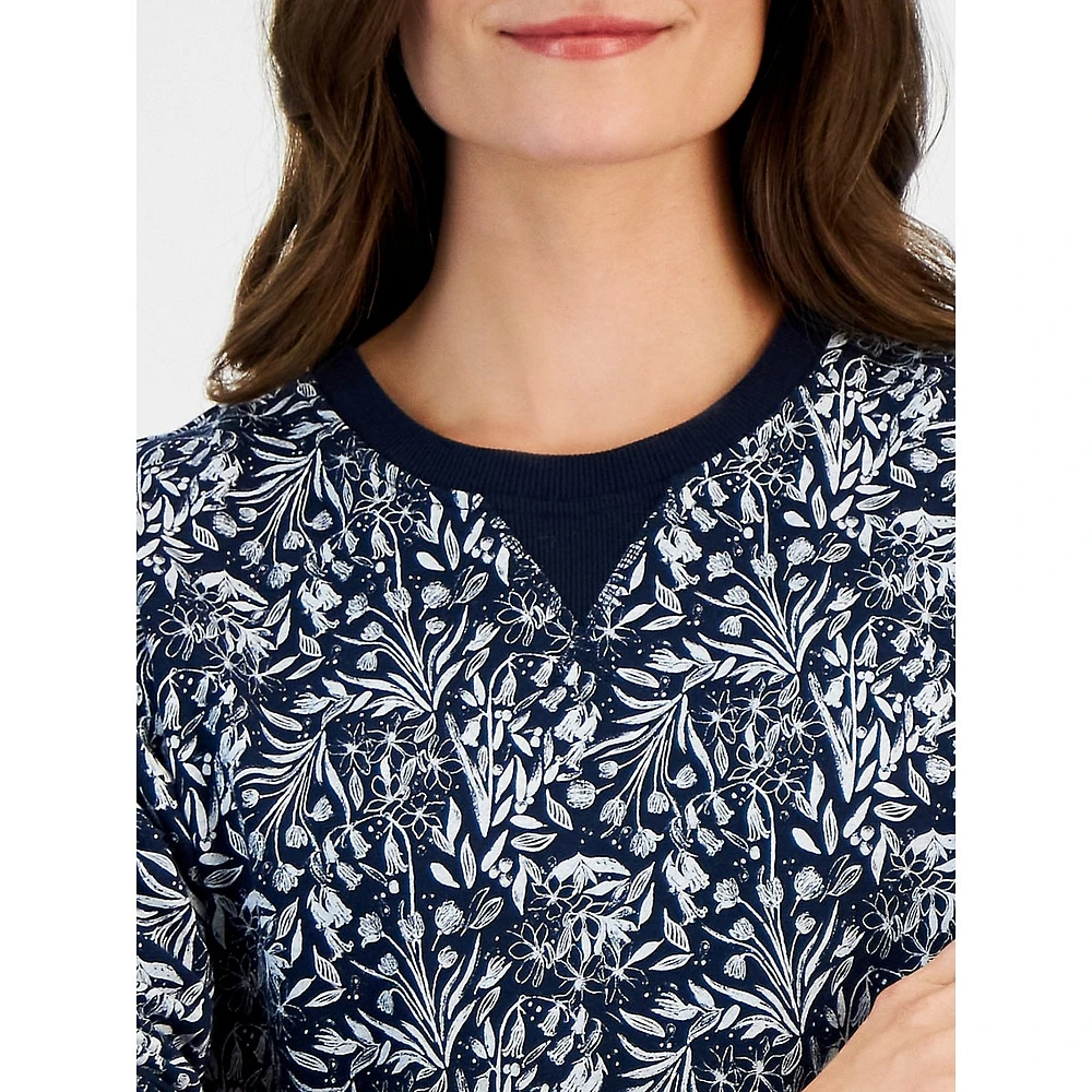 Petite Tulip Dance Print Fleece Sweatshirt