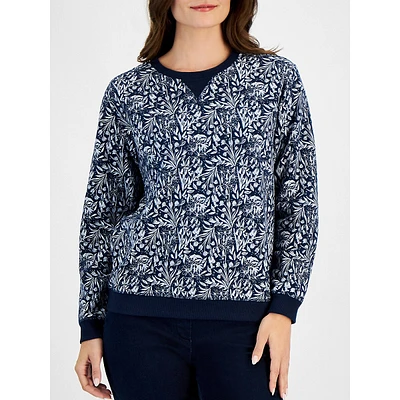 Petite Tulip Dance Print Fleece Sweatshirt