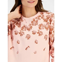 Floral-Print Fleece Sweatshirt