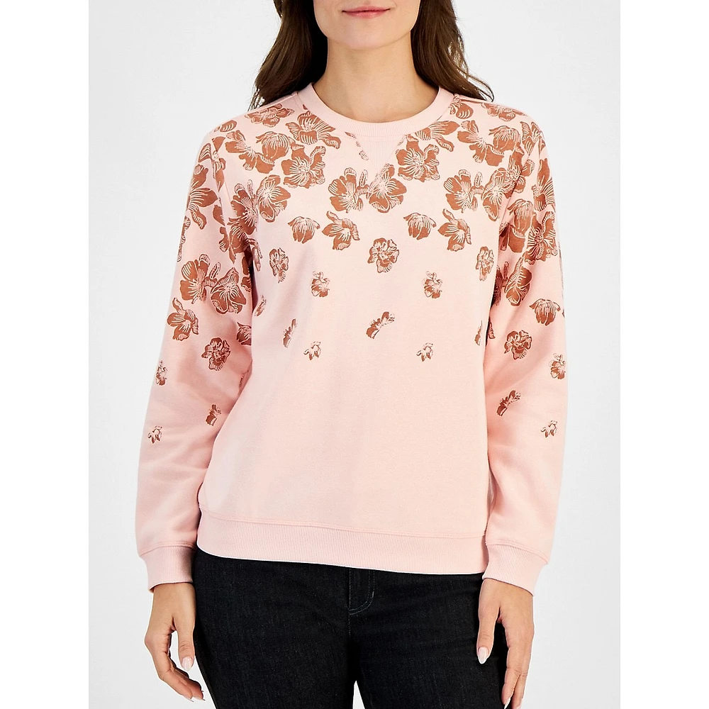 Floral-Print Fleece Sweatshirt