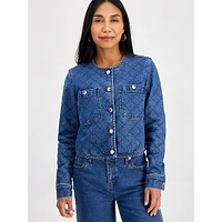 Petite Quilted Denim Jacket