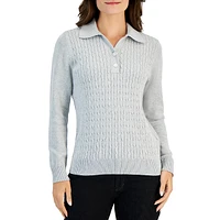 Collared Cable-Knit Sweater