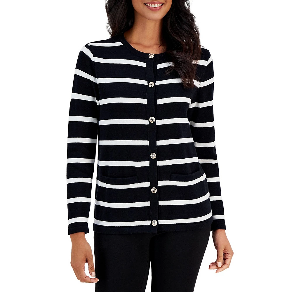 Striped Cardigan Sweater