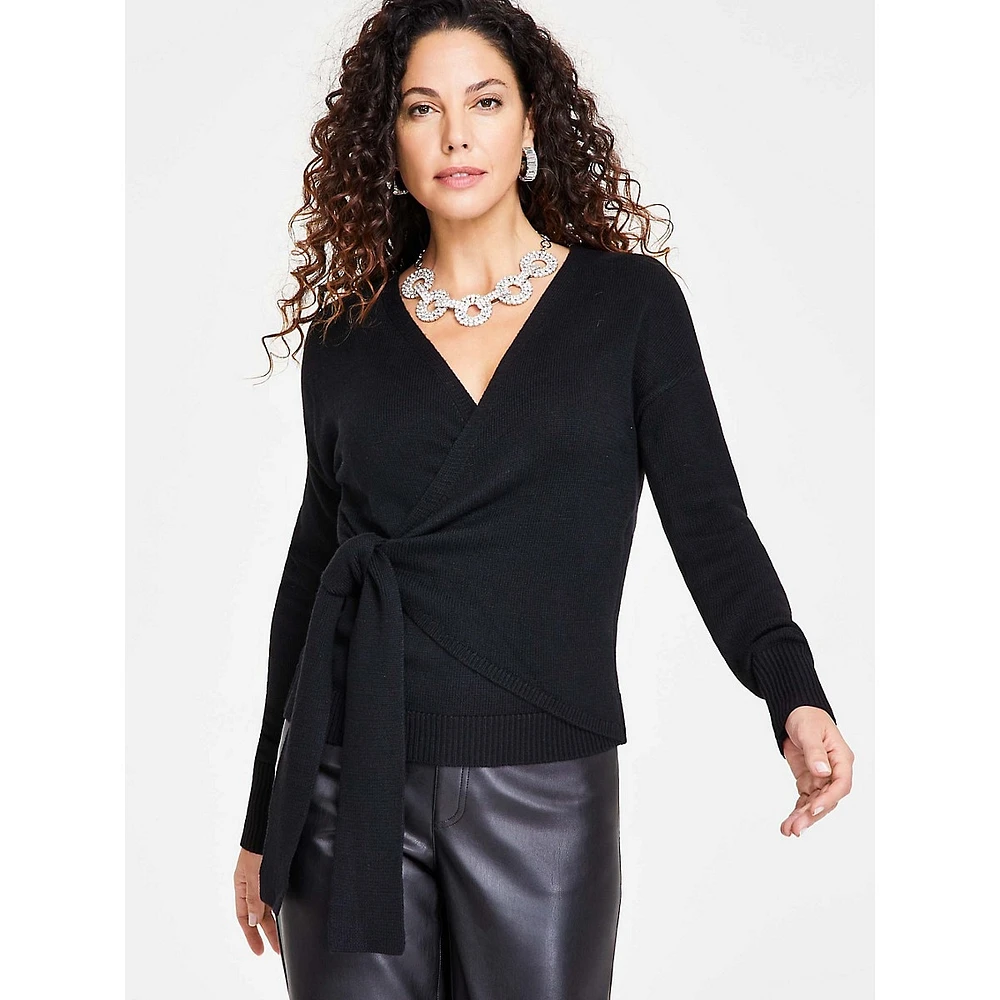 Surplice Wrap Sweater