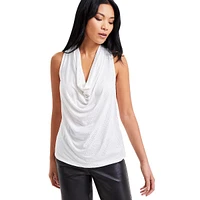 Sparkle Cowlneck Sleeveless Top