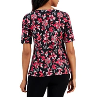 Gardenia Luxe Elbow-Sleeve Top