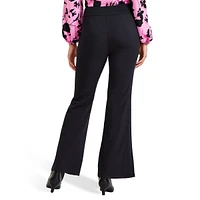 High-Rise Wide-Slit Flare-Leg Dress Pants