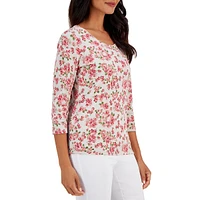 Trailing Terrace Cropped-Sleeve Top