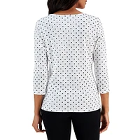 Major Dot Cropped-Sleeve Top