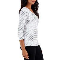 Major Dot Cropped-Sleeve Top