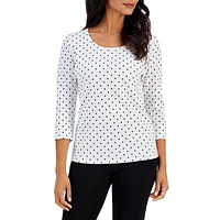 Major Dot Cropped-Sleeve Top