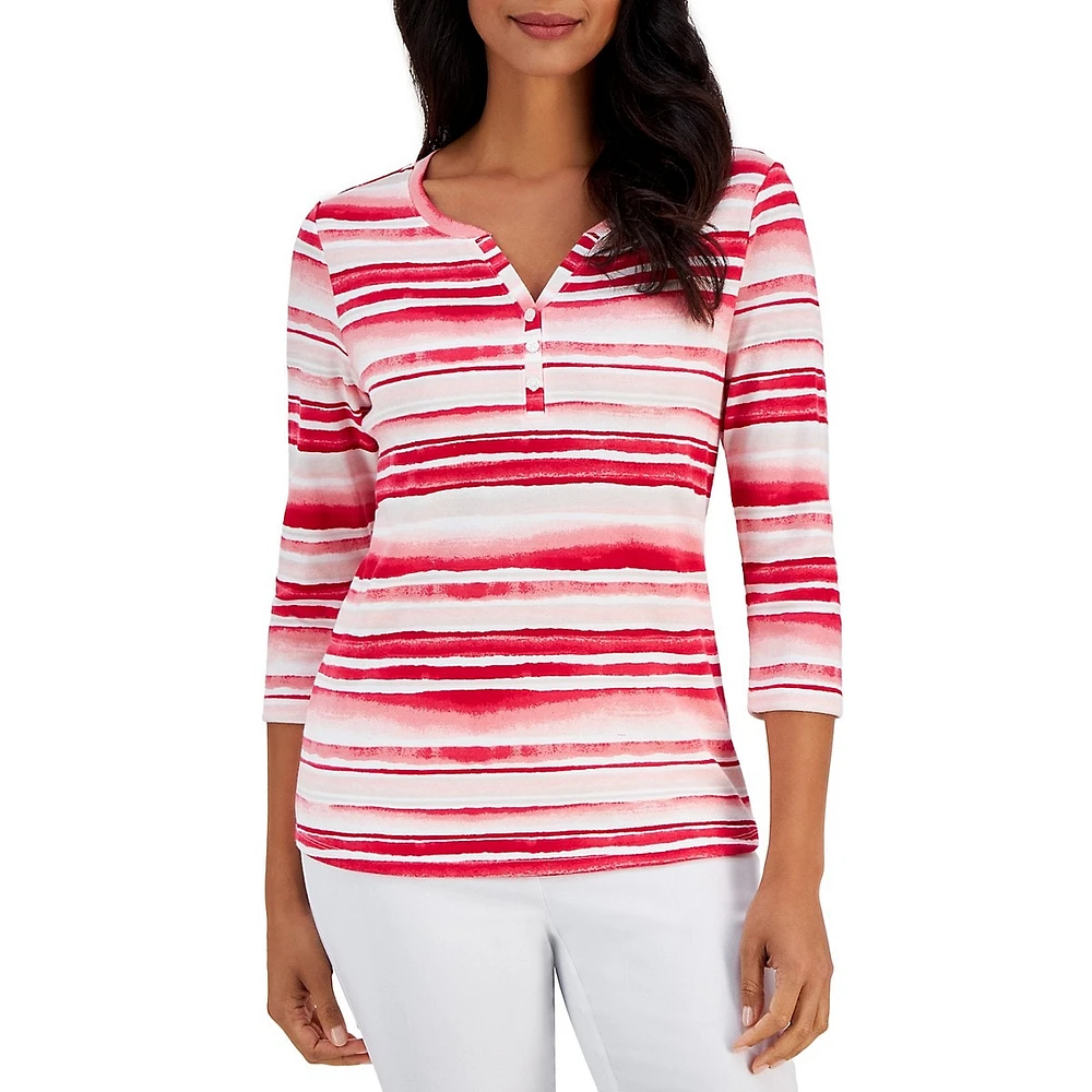 Waterview Stripe Henley Top