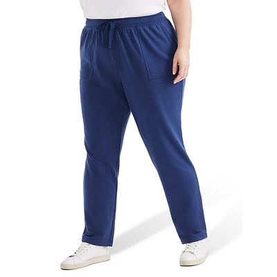 Plus Pull-On Straight-Leg Fleece Pants