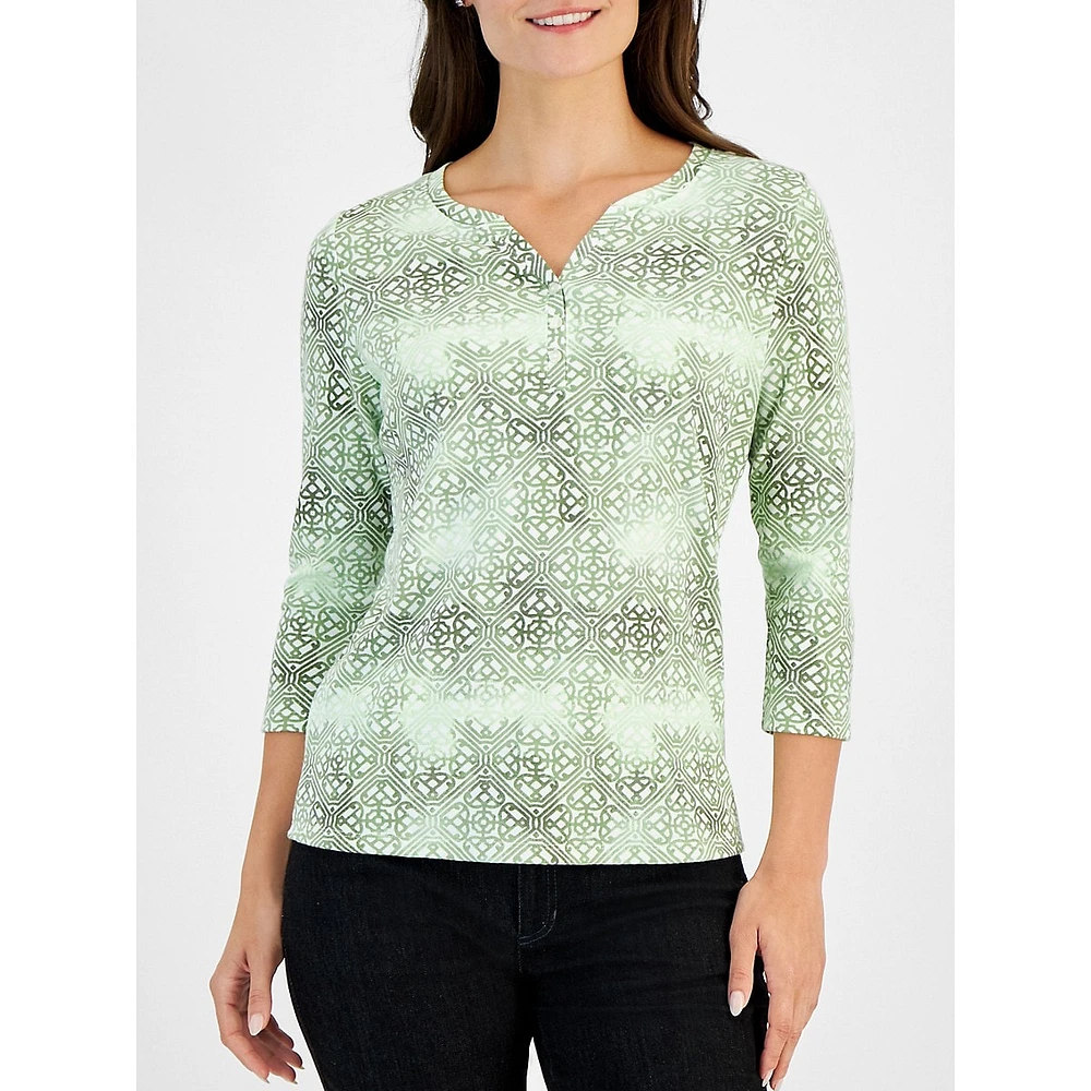 Petite Tarten Tile Henley Top