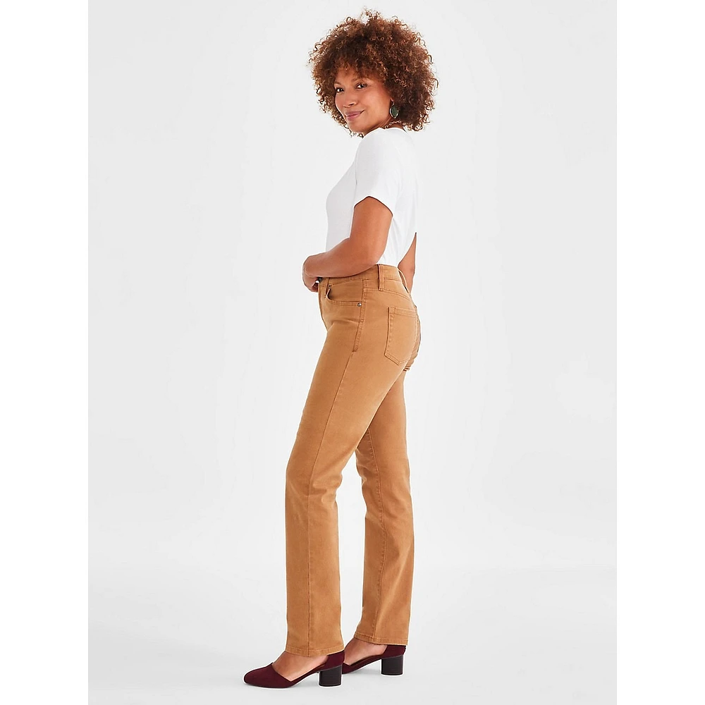 Petite High-Rise Straight-Leg Jeans