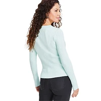 Ribbed V-Neck Sweater