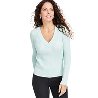 Ribbed V-Neck Sweater