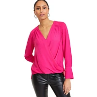 Draped Surplice Blouse