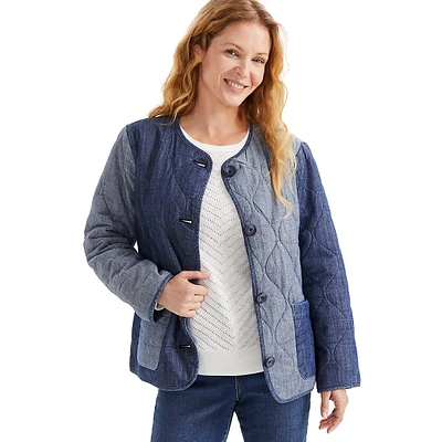 Veste matelassée en chambray