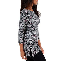 Paisley-Print Jacquard Swing Top