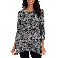 Paisley-Print Jacquard Swing Top