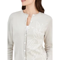 Petite Floral Jacquard Cardigan