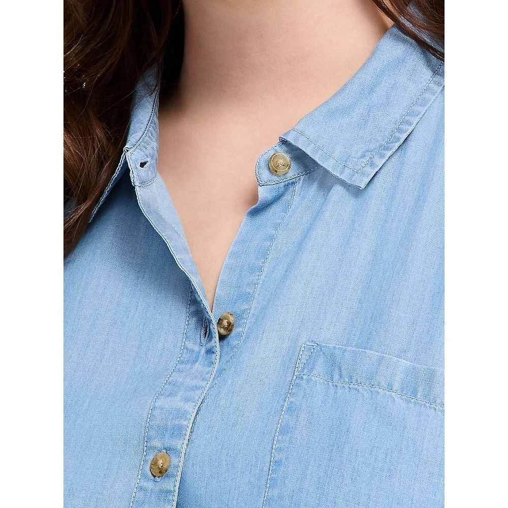 Plus Tencel Chambray Camp Shirt