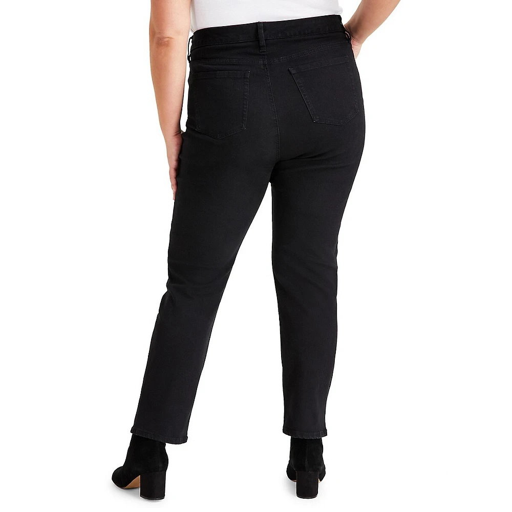 Plus High-Rise Straight-Leg Jeans