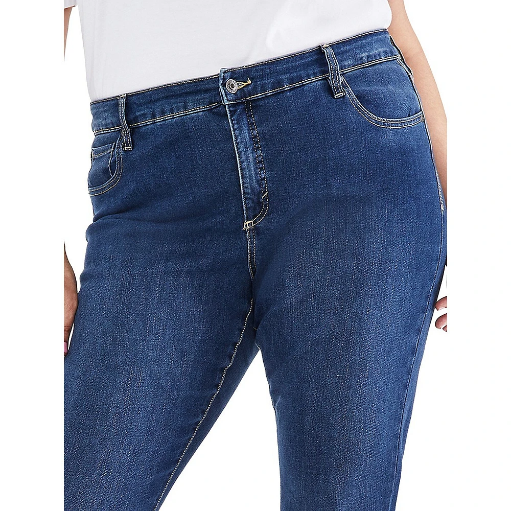 Plus High-Rise Straight-Leg Ankle Jeans