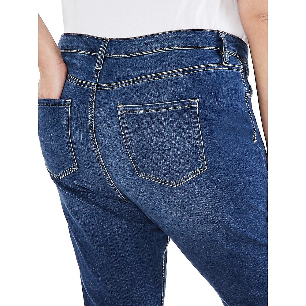 Plus High-Rise Straight-Leg Ankle Jeans