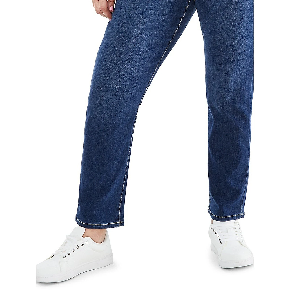 Plus High-Rise Straight-Leg Ankle Jeans