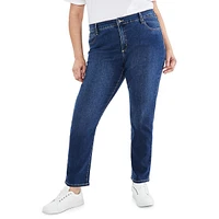 Plus High-Rise Straight-Leg Ankle Jeans