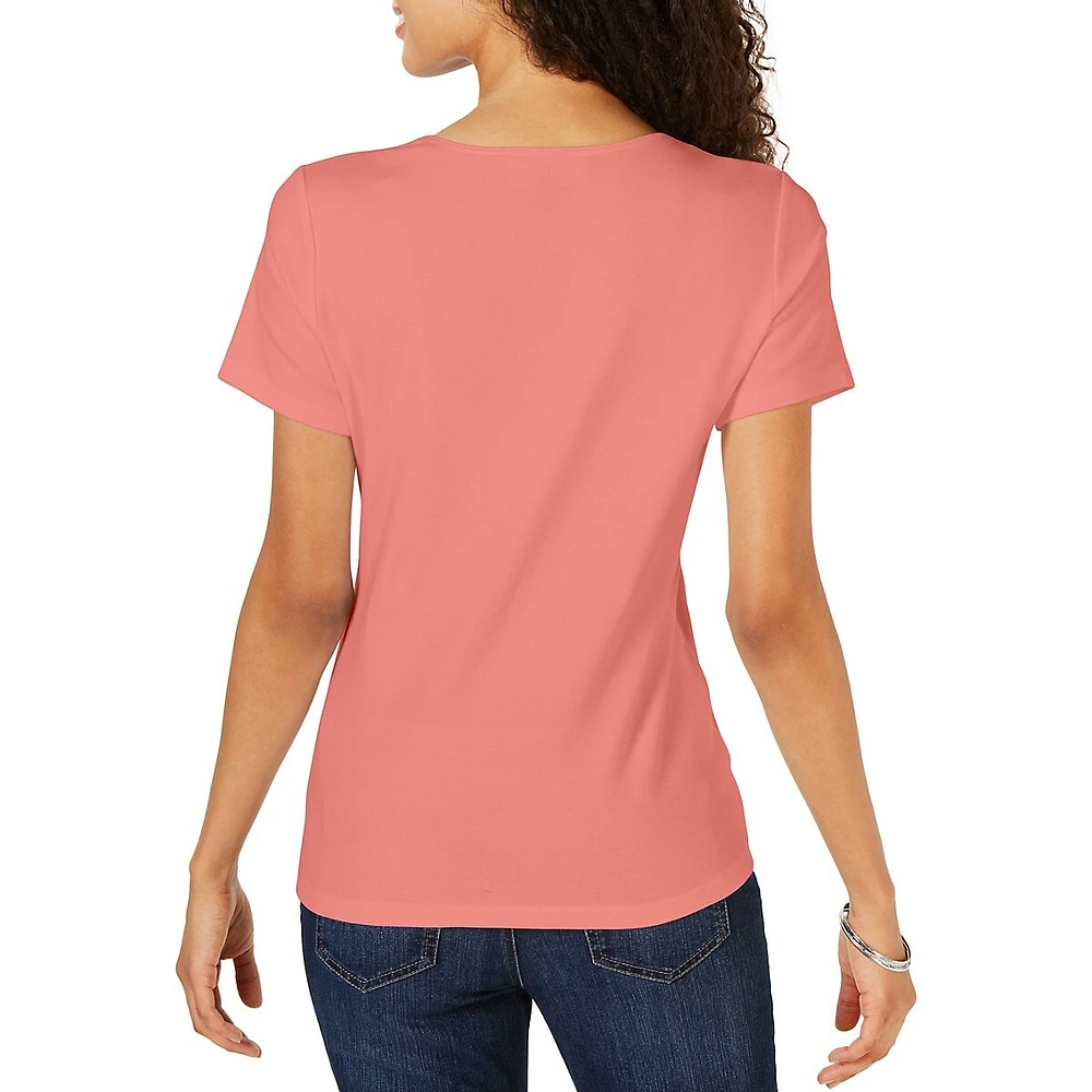 Short-Sleeve Scoopneck Top