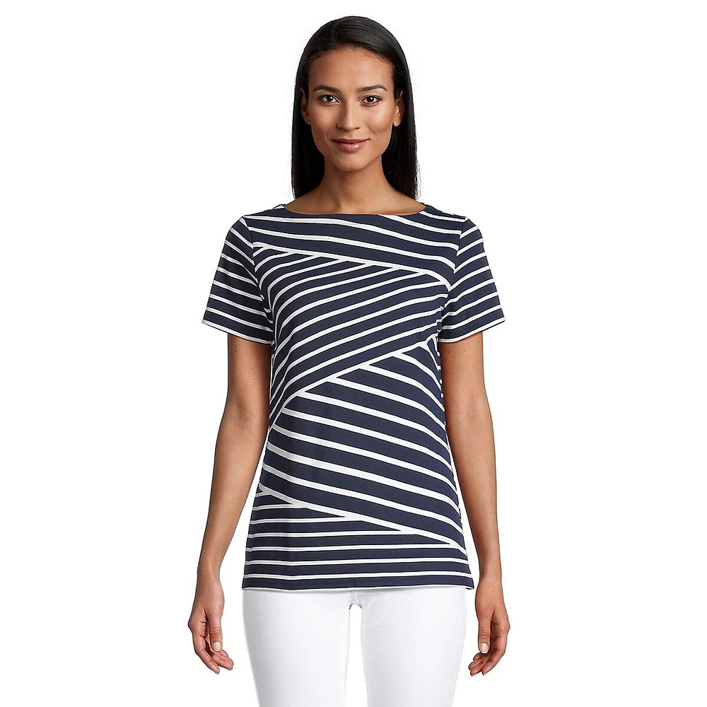 Callie Asymmetrical Striped Top