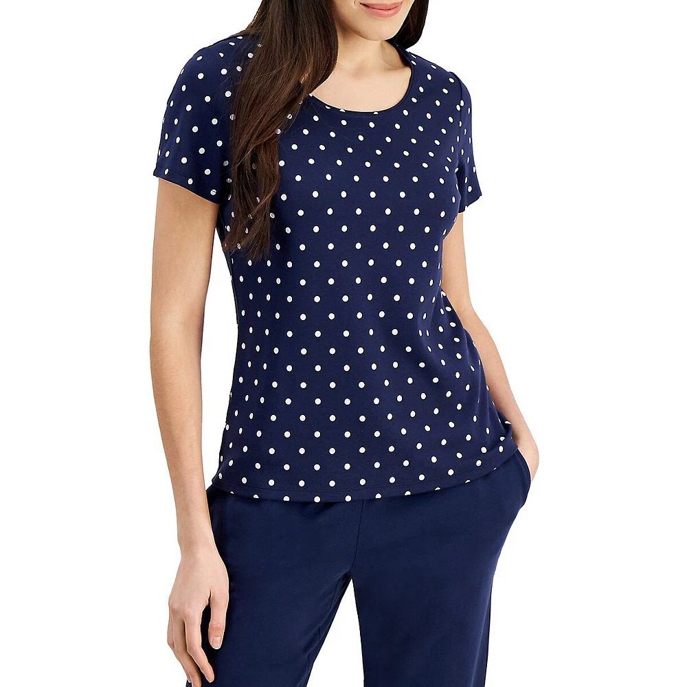 Polka Dot Short-Sleeve Top