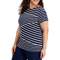 Plus Asymmetric Stripe Top