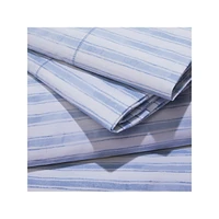 Watercolour Stripe 215 Thread Count Cotton Percale 4-Piece Sheet Set