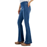 High-Rise Pull-On Flare Jeans