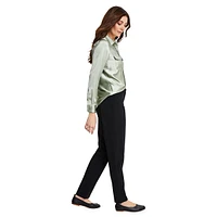 Petite Mid-Rise Straight-Leg Pants