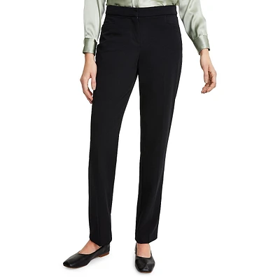 Petite Mid-Rise Straight-Leg Pants