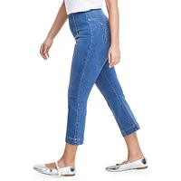 Petite Pull-On Cropped Flare Jeans
