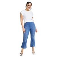 Petite Pull-On Cropped Flare Jeans