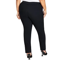 Plus Mid-Rise Tummy-Control Pull-On Pants